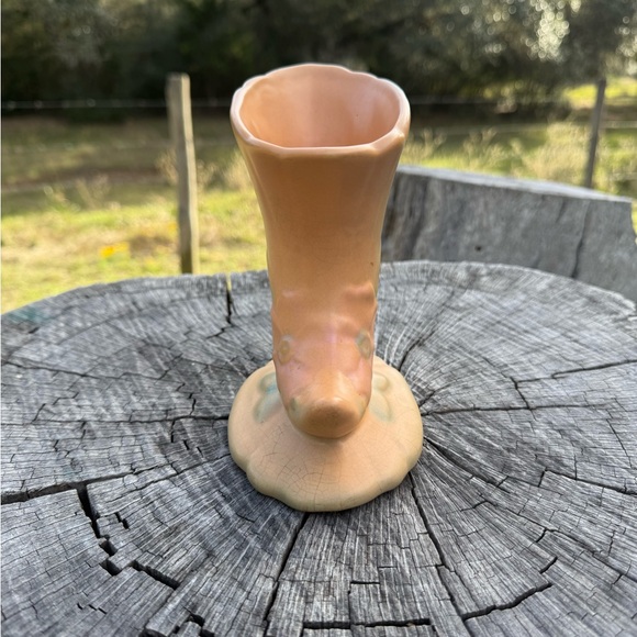 Weller Cornucopia Wild Rose Pattern Signed Pottery Vase - Picture 2 of 7